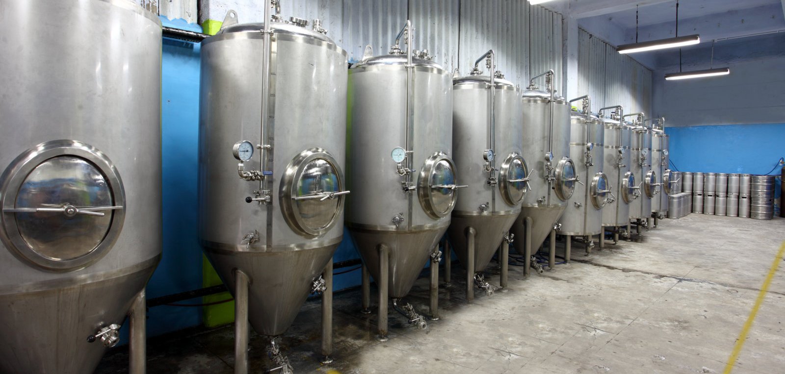 Inside the brewery